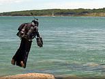 British inventor of 1,000 horsepower 'Iron Man' suit flies to the Isle of Wight to deliver a letter 