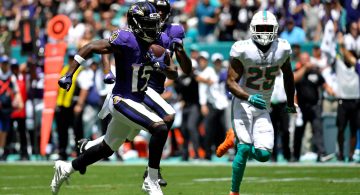 Ravens rookie Marquise Brown scores 2 touchdowns on first 2 NFL catches