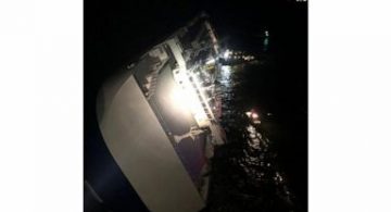 Ship overturns near Georgia port; 4 crew members missing