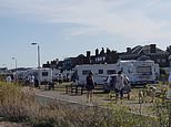 Travellers who caused havoc when they pitched up at Deal Castle have moved less than half a mile