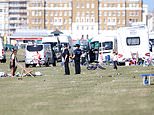 Travellers with 50 caravans still on Hove promenade near Brighton seafront